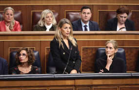 ep la vicepresidenta segunda y ministra de trabajo yolanda diaz durante una sesion de control en el