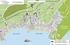 ep los puntos de acceso cerrados y abiertos de acceso a benidorm
