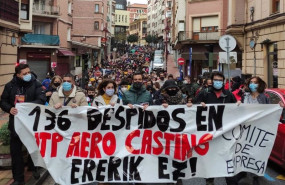 ep manifestacion de trabajadores de itp de barakaldo y sestao contra los 136 despidos planteados por