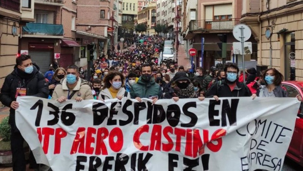 ep manifestacion de trabajadores de itp de barakaldo y sestao contra los 136 despidos planteados por