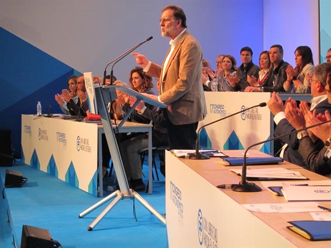 El presidente del PP nacional, Mariano Rajoy, en el Congreso del PPRM | EUROPA PRESS ep presidentepp nacional mariano rajoy encongresopprm