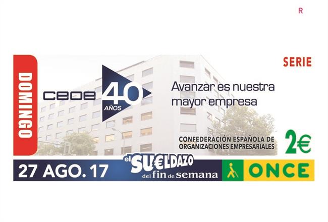 Cupón de la ONCE en homenaje a CEOE | ONCE ep cuponla oncehomenajeceoe