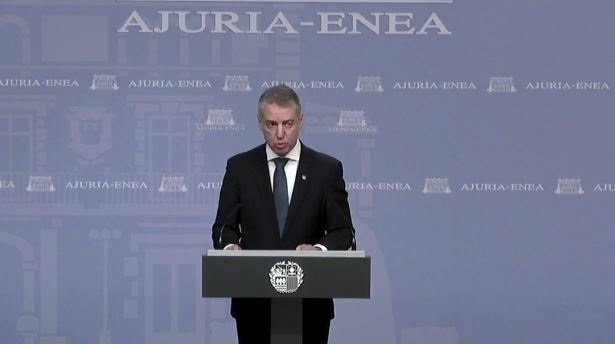 ep el lehendakari inigo urkullu durante su comparecencia tras la sentencia por el caso de miguel