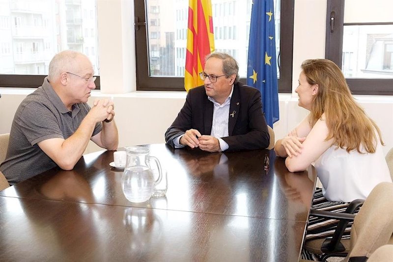 ep el presidente de la generalitat quim torra y los exconsellers lluis puig y meritxell serret