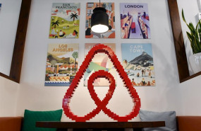 ep filed - 16 april 2018 berlin a general view of the airbnb logo at the office of airbnb germany