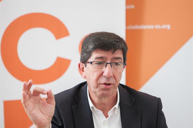 Juan Marín, líder de Cs en Andalucía, durante la entrevista | EUROPA PRESS ep juan marin lidercsandalucia duranteentrevista