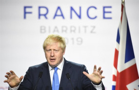 ep 26 august 2019 france biarritz ukprime minister boris johnson attends the closing press