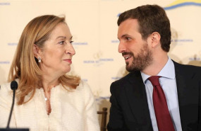 ep el lider del pp pablo casado y la exministra y expresidenta del congreso ana pastor en madrid