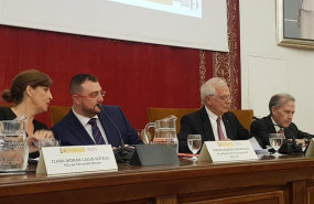 ep el ministro de asuntos exteriores en funciones josep borrell en la presentacion de un libro