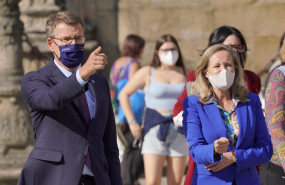 ep el presidente de la xunta alberto nunez feijoo y la vicepresidenta primera nadia calvino en un