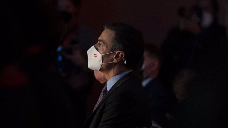 El presidente del Gobierno, Pedro Sánchez, a su llegada al Congreso Anual de Multinacionales por marca España, en la Sala de Columnas del Círculo de Bellas Artes, a 24 de noviembre de 2021, en Madrid, (España). | Alberto Ortega - Europa Press ep el presidente del gobierno pedro sanchez a su llegada al congreso anual de multinacionales por
