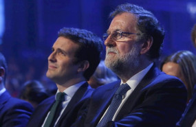 ep el presidente del pp pablo casado y el expresidente del gobierno mariano rajoy en la convencion