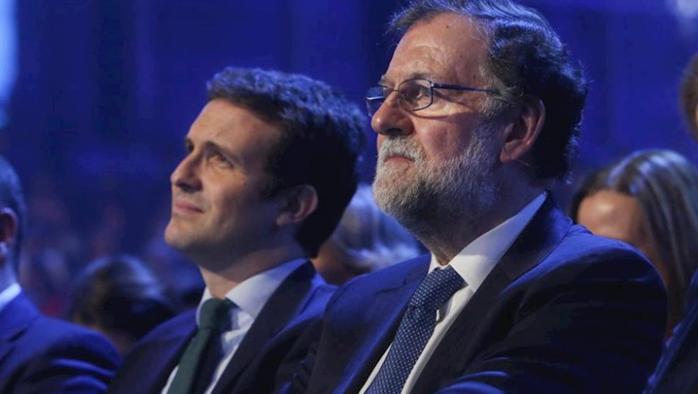 El presidente del PP Pablo Casado y el expresidente del Gobierno Mariano Rajoy en la Convención Nacional del PP "España en libertad". | Europa Press - Europa Press - Archivo ep el presidente del pp pablo casado y el expresidente del gobierno mariano rajoy en la convencion