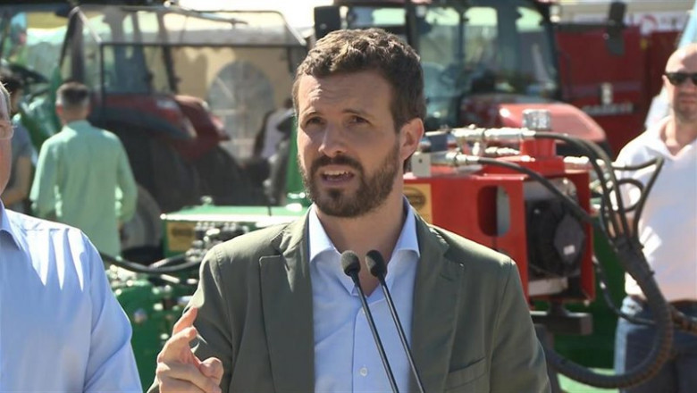El presidente nacional del PP, Pablo Casado, en una intervención ante los medios en la Feria Ganadera de Zafra | EUROPA PRESS ep el presidente nacional del pp pablo casado en una intervencion ante los medios en la feria