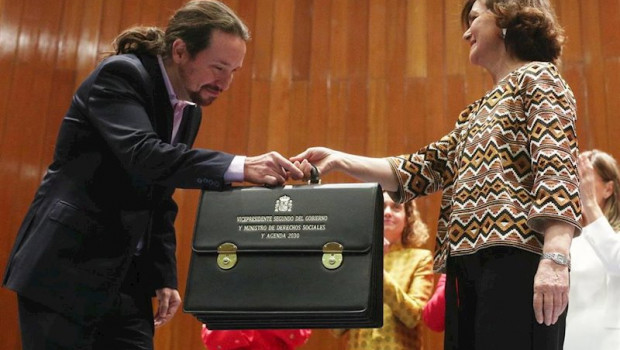 ep el vicepresidente de derechos sociales y agenda 2030 pablo iglesias recibe su cartera de manos de