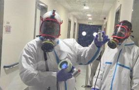 ep imagenes de la desinfeccion con ozono en el centro de mayores casablanca en villaverde madrid