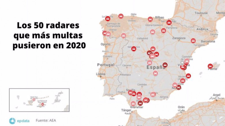 Los 50 radares que más multas pusieron en 2020 | EPDATA ep los 50 radares que mas multas pusieron en 2020