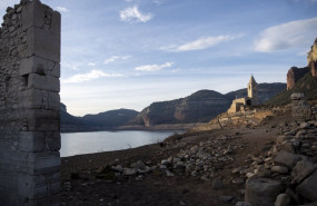 ep vista del pantano de sau a 22 de enero de 2024 en barcelona catalunya espana los embalses de las