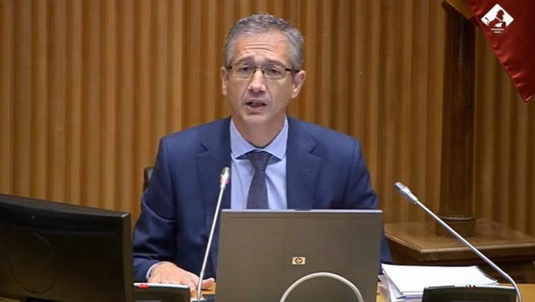 El gobernador del Banco de España, Pablo Hernández de Cos, comparece en el Congreso. | EUROPA PRESS ep el gobernador del banco de espana pablo hernandez de cos comparece en el congreso