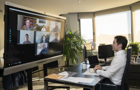 ep el secretario general del pp teodoro garcia egea en una reunion por videoconferencia con el