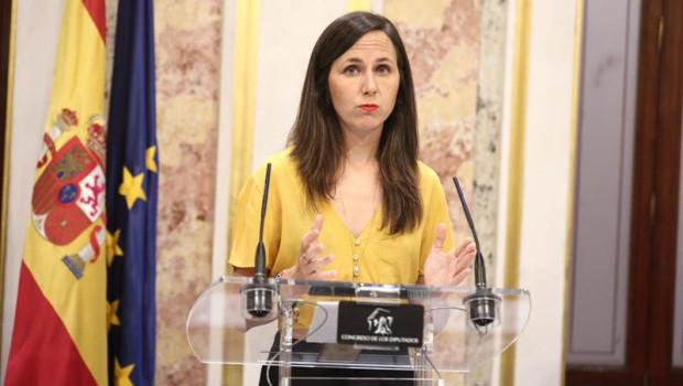 ep la secretaria general de podemos ione belarra ofrece declaraciones a los medios durante la