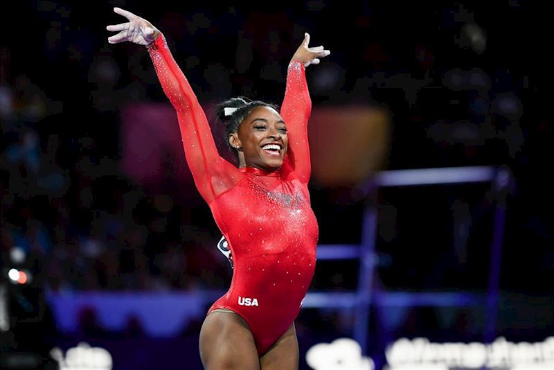 ep simone biles en el mundial de gimnasia artistica de 2019