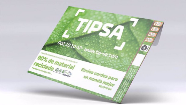ep sobres verdes de tipsa realizados en un 90 con material reciclado