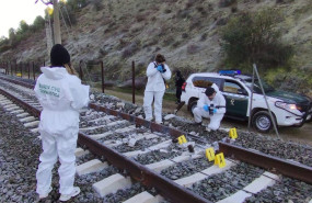 ep archivo   agentes de la guardia civil inspeccionan un punto de rotura de la via del tren donde