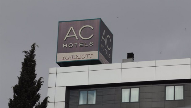 ep cartel del hotel ac hotel madrid feria en madrid espana a 26 de enero de 2021