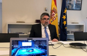 ep el ministro de cultura y deporte jose manuel rodriguez uribes durante la reunion telematica con