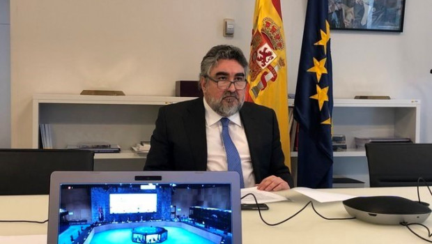 ep el ministro de cultura y deporte jose manuel rodriguez uribes durante la reunion telematica con