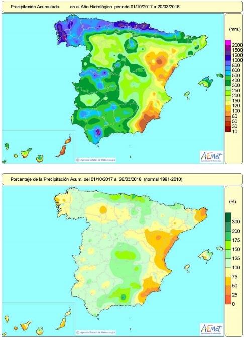 Evolución de las precipitaciones en el año hidrológico 2017-2018 | AEMET ep evolucionlas precipitacionesano hidrologico 2017-2018