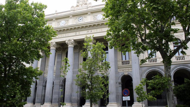 ep exterior del palacio de la bolsa a 13 de mayo de 2021 en madrid espana