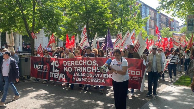 ep los secretarios generales de ugt y ccoo oscar lobo y ana fernandez de los muros encabezan la