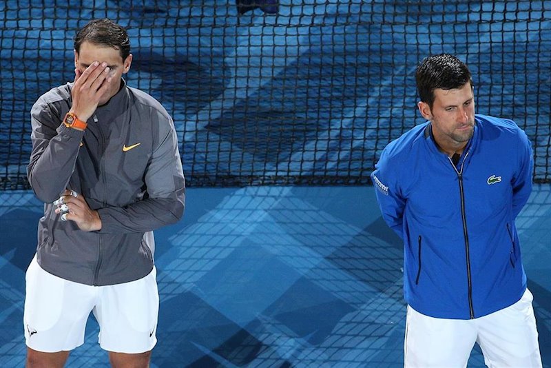 ep novak djokovic junto a rafa nadal tras la final del abierto de australia 2019