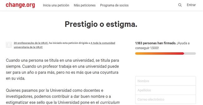 Petición 'Prestigio o estigma' | CHANGE.ORG ep peticion prestigioestigma